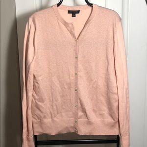 Ann Taylor button down cardigan pink shimmer